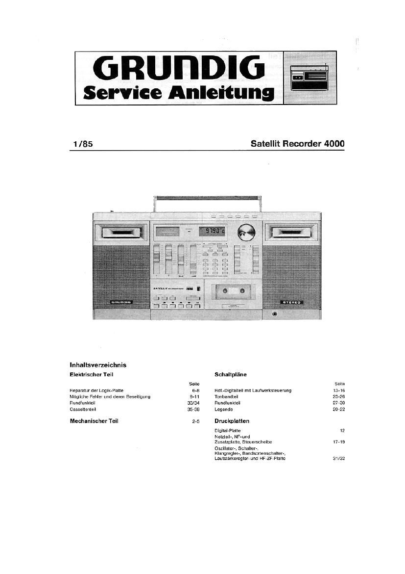 Grundig Satellit REC 4000 Service Manual