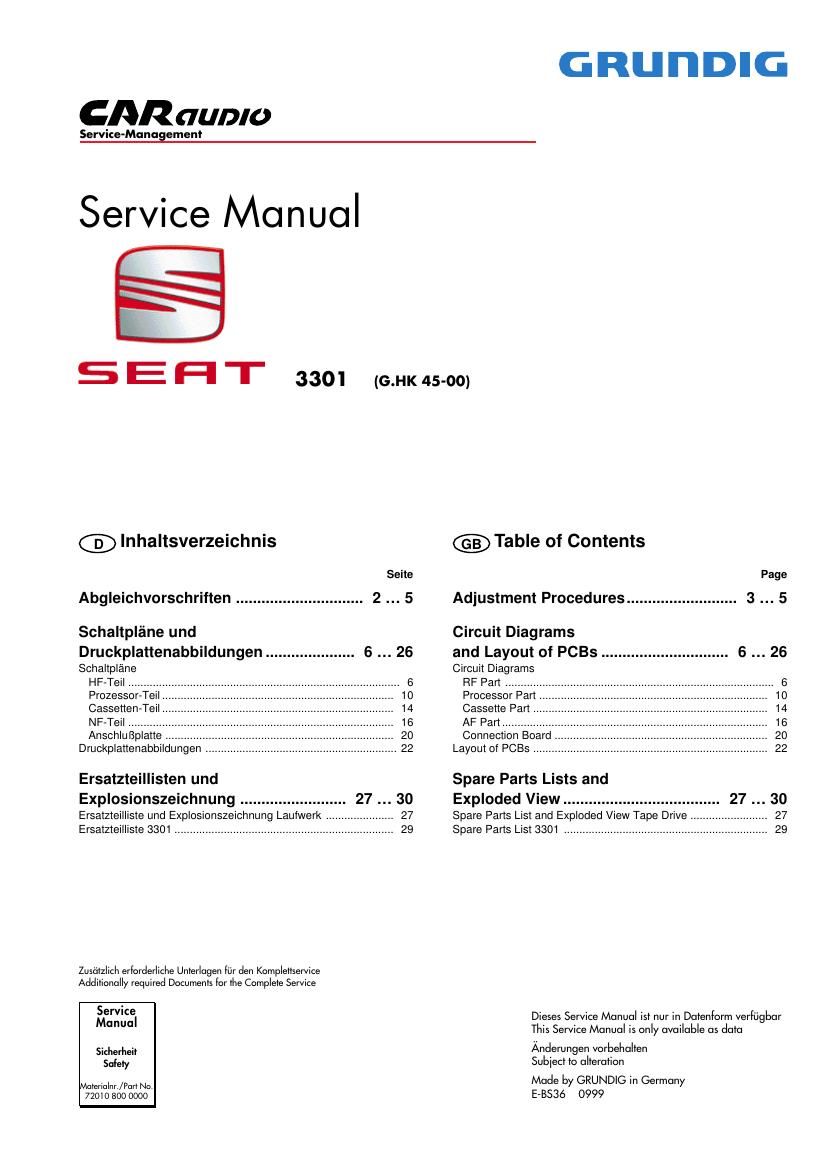 Grundig Seat 33011 Service Manual