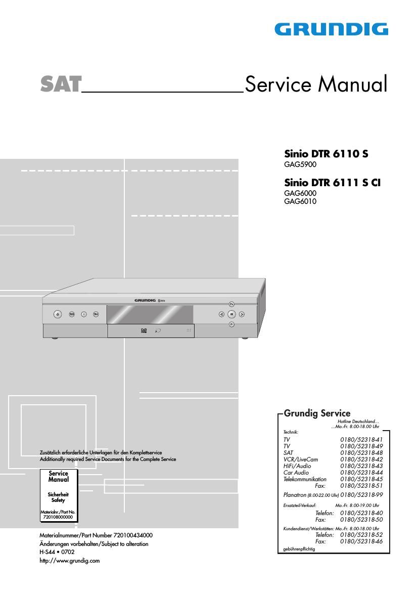 Grundig Sinio DTR 6110 SCL Service Manual