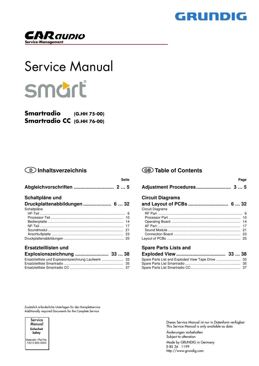 Grundig Smart cc Service Manual