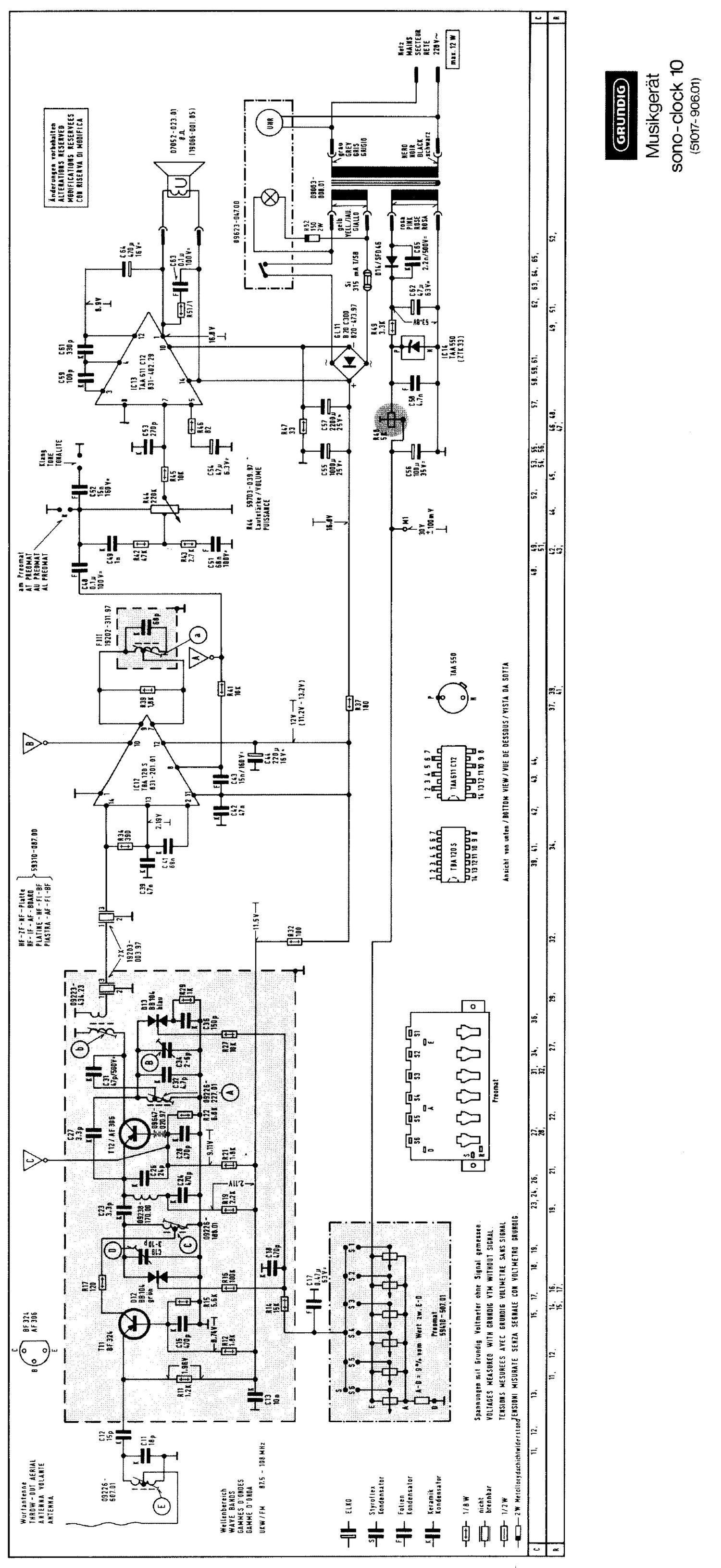 Grundig Sono Clock 10 Schematic