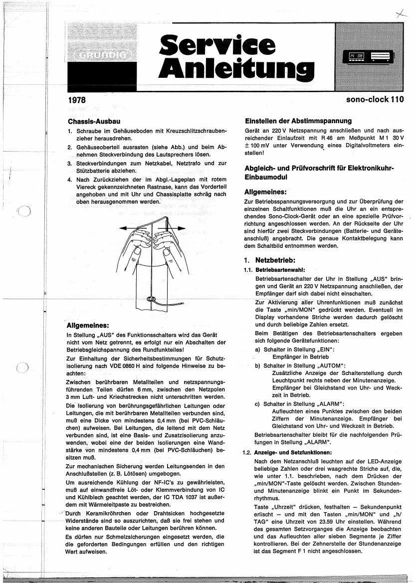 Grundig Sonoclock 110 Service Manual