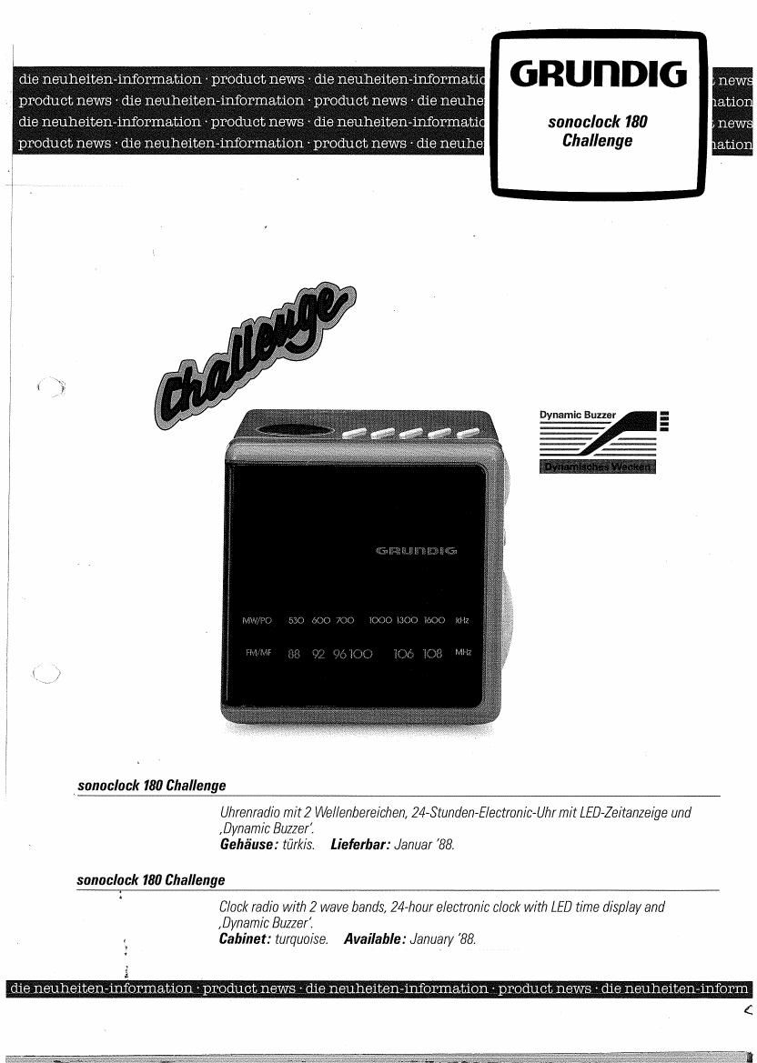 Grundig Sonoclock 180 Service Manual