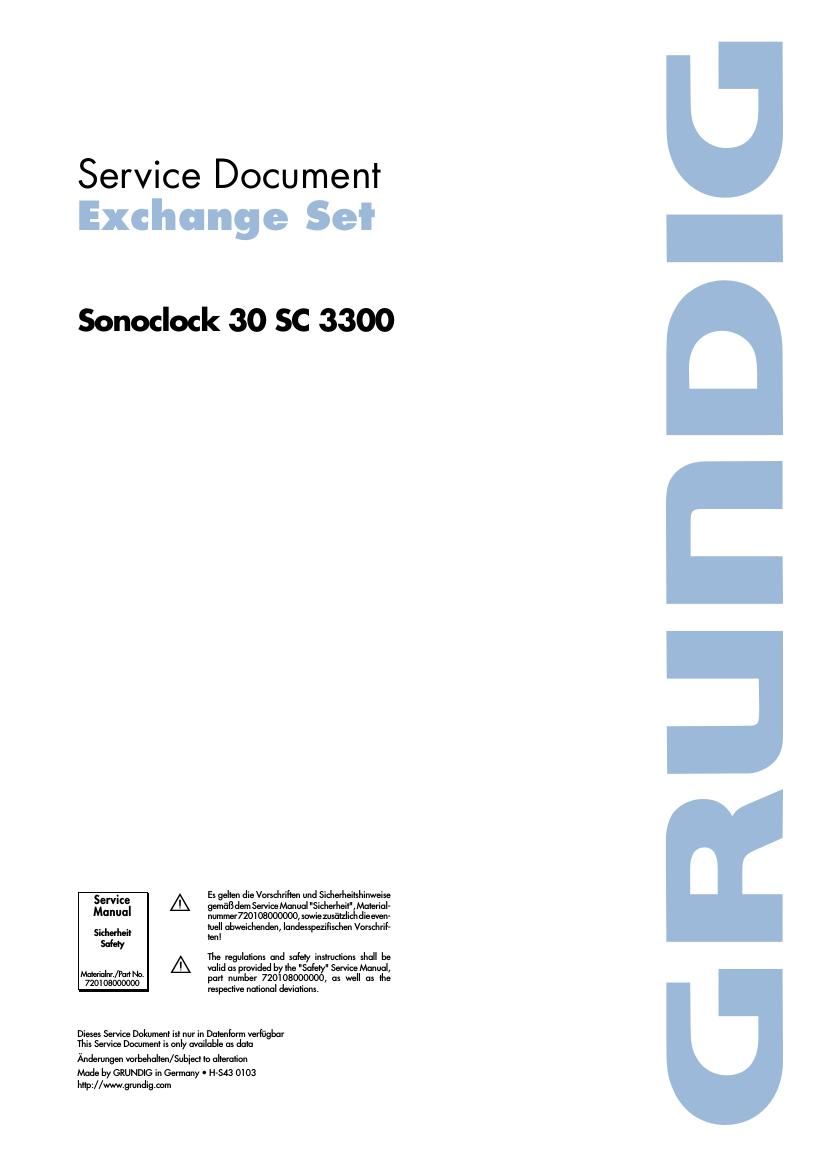 Grundig Sonoclock 30 SC 3300 Service Manual