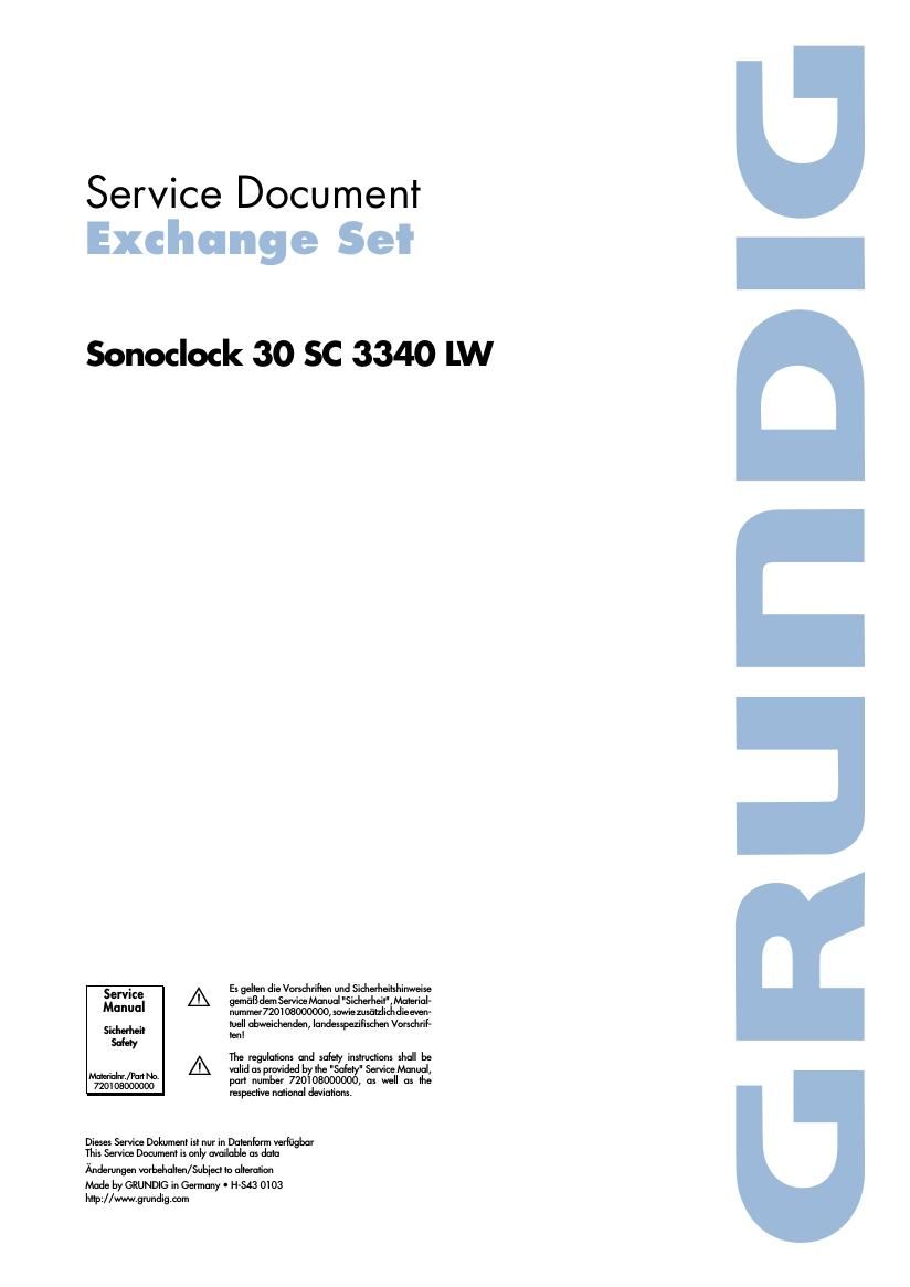 Grundig Sonoclock 30 SC 3340 Service Manual