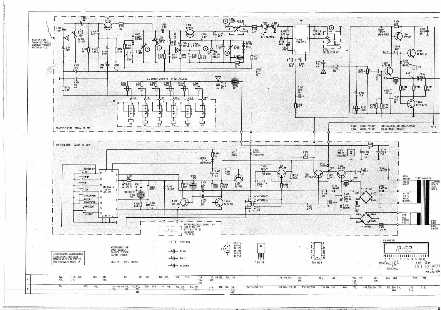 Grundig Sonoclock 400 Schematic