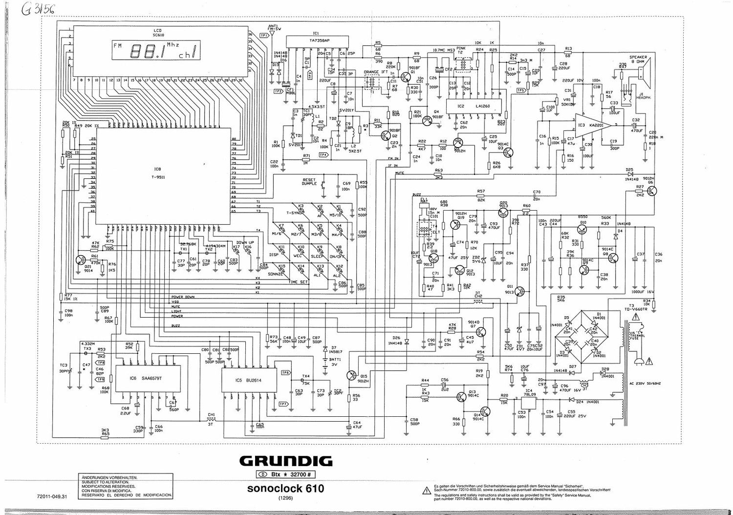 Grundig Sonoclock 610 Schematic