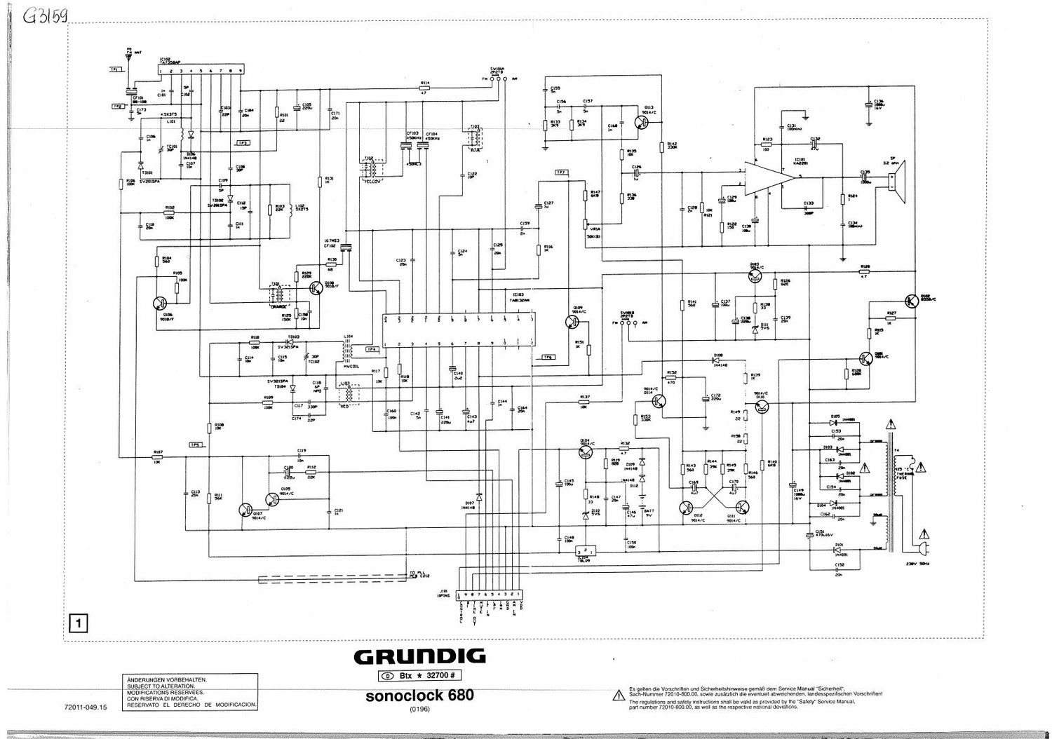 Grundig Sonoclock 680 Service Manual