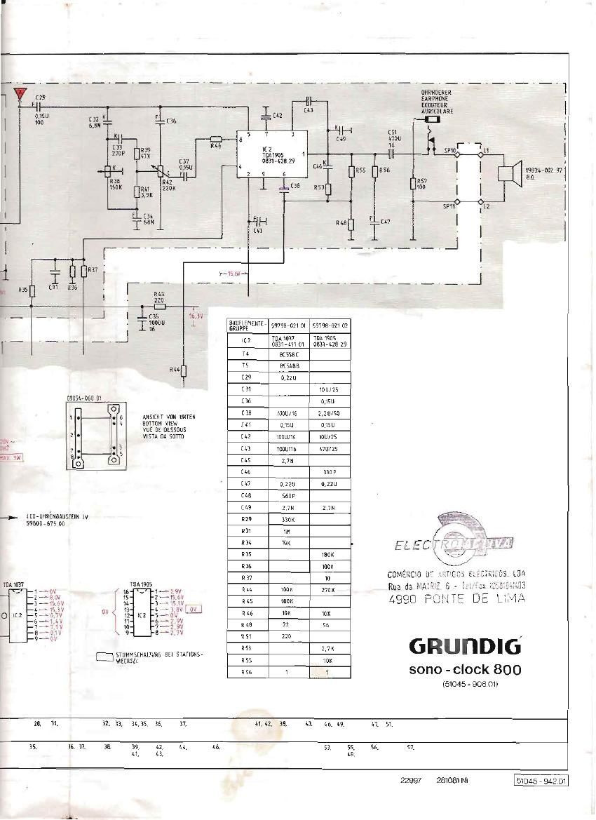 Grundig Sonoclock 800 Schematic