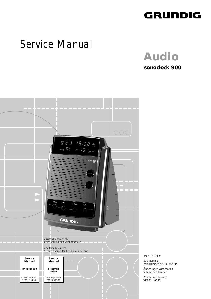 Grundig Sonoclock 900 Service Manual