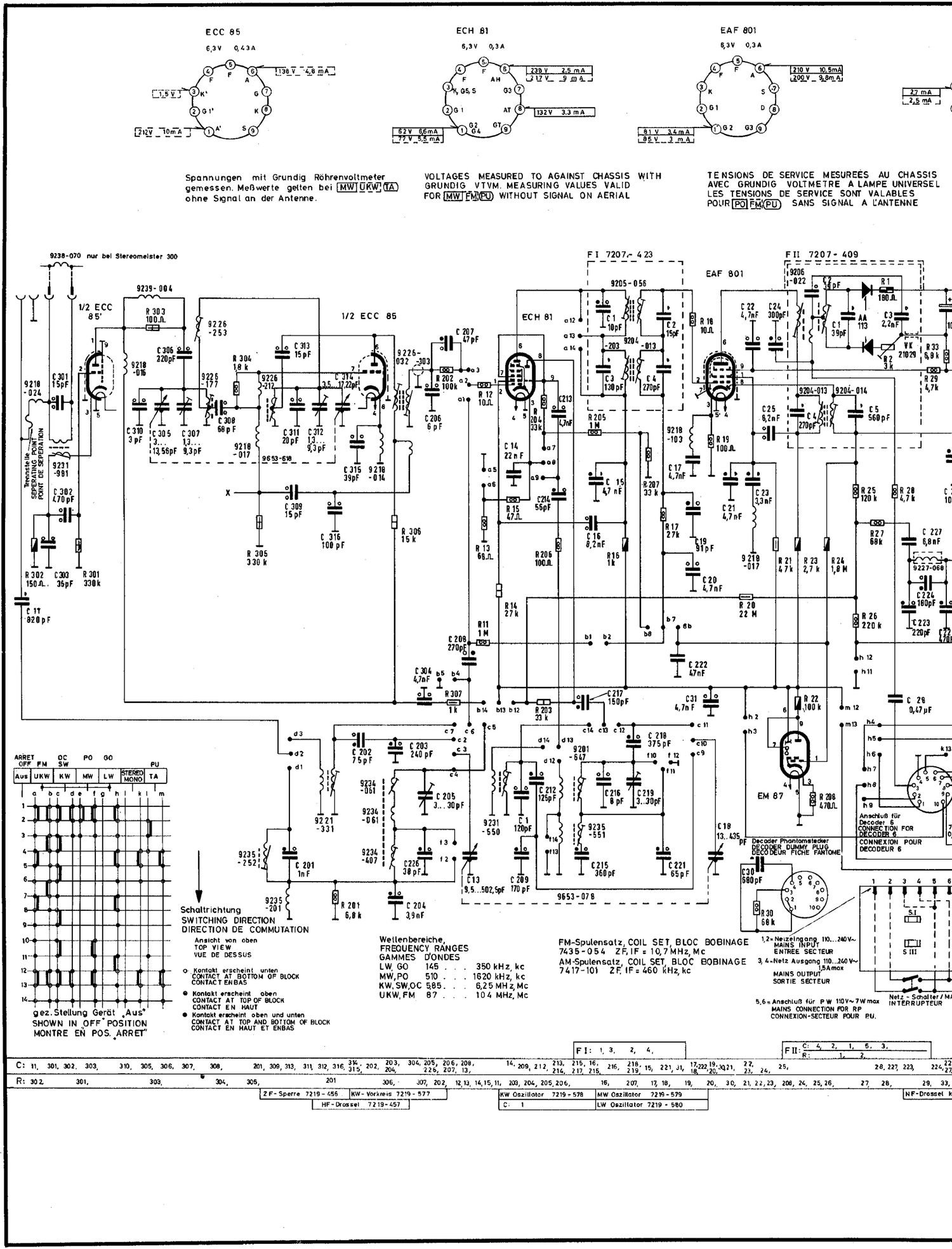 Grundig Stereomeister 300 Schematic