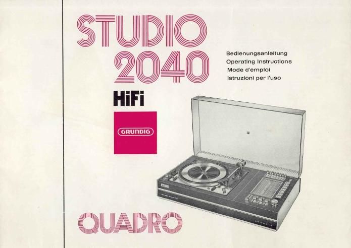 Grundig Studio 2040 Owners Manual