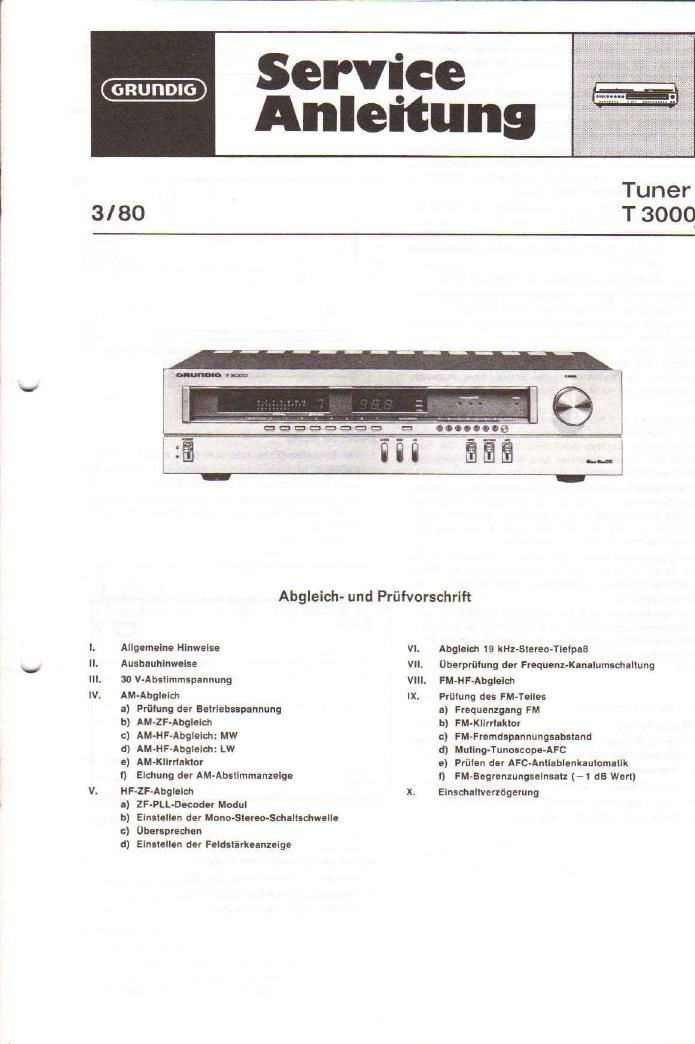 Grundig T 3000 Service Manual