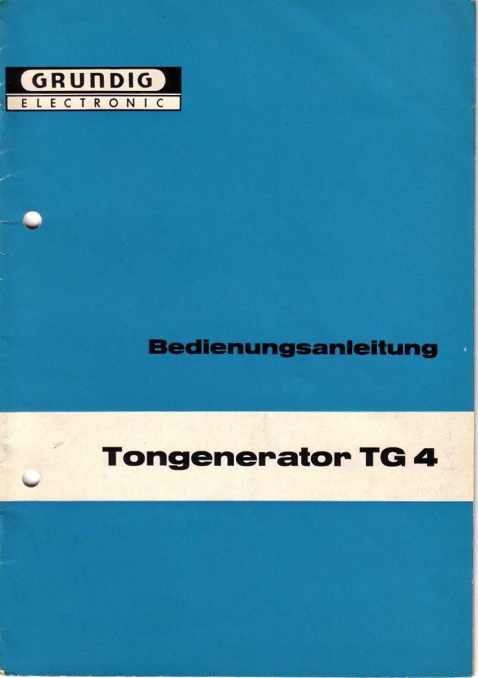 Grundig TG 4 Owners Manual