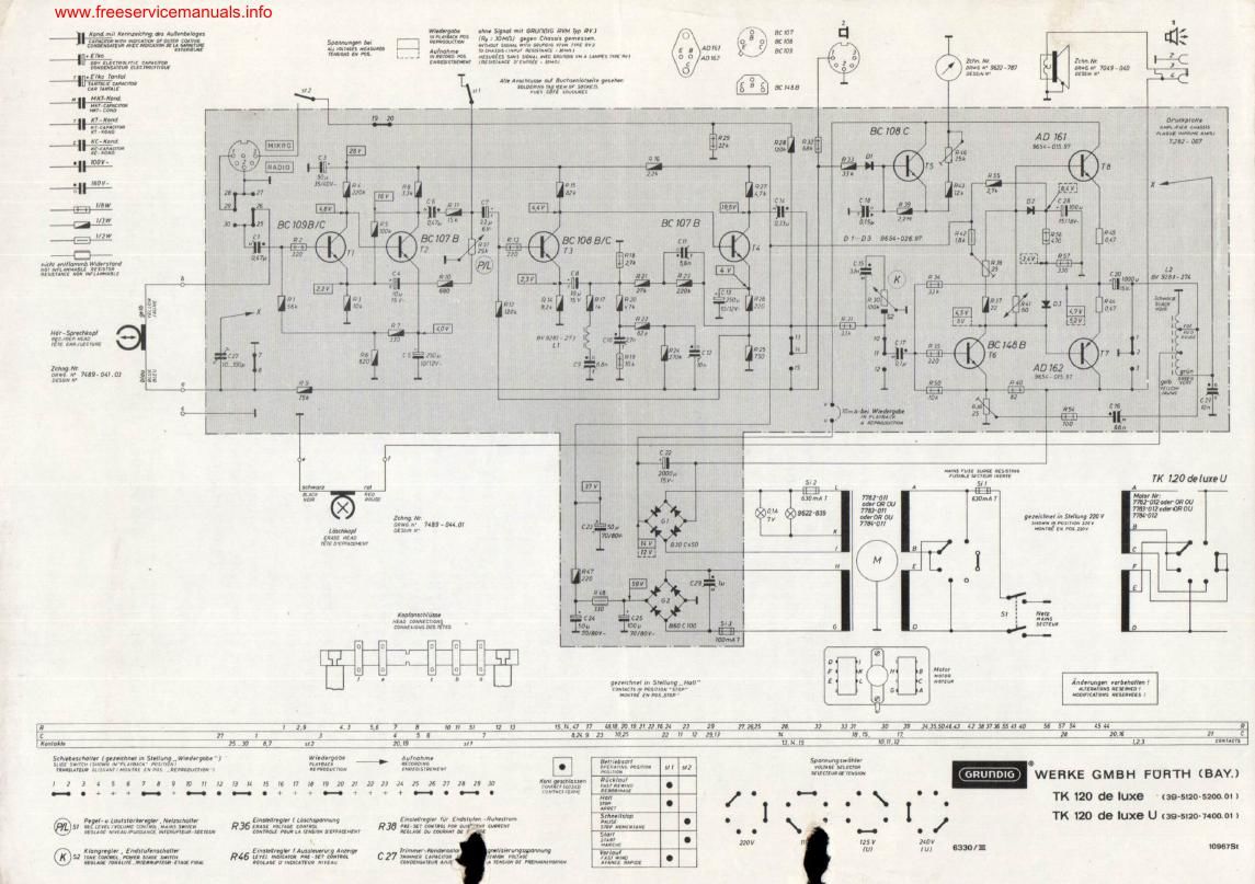 Grundig TK 120 Schematic