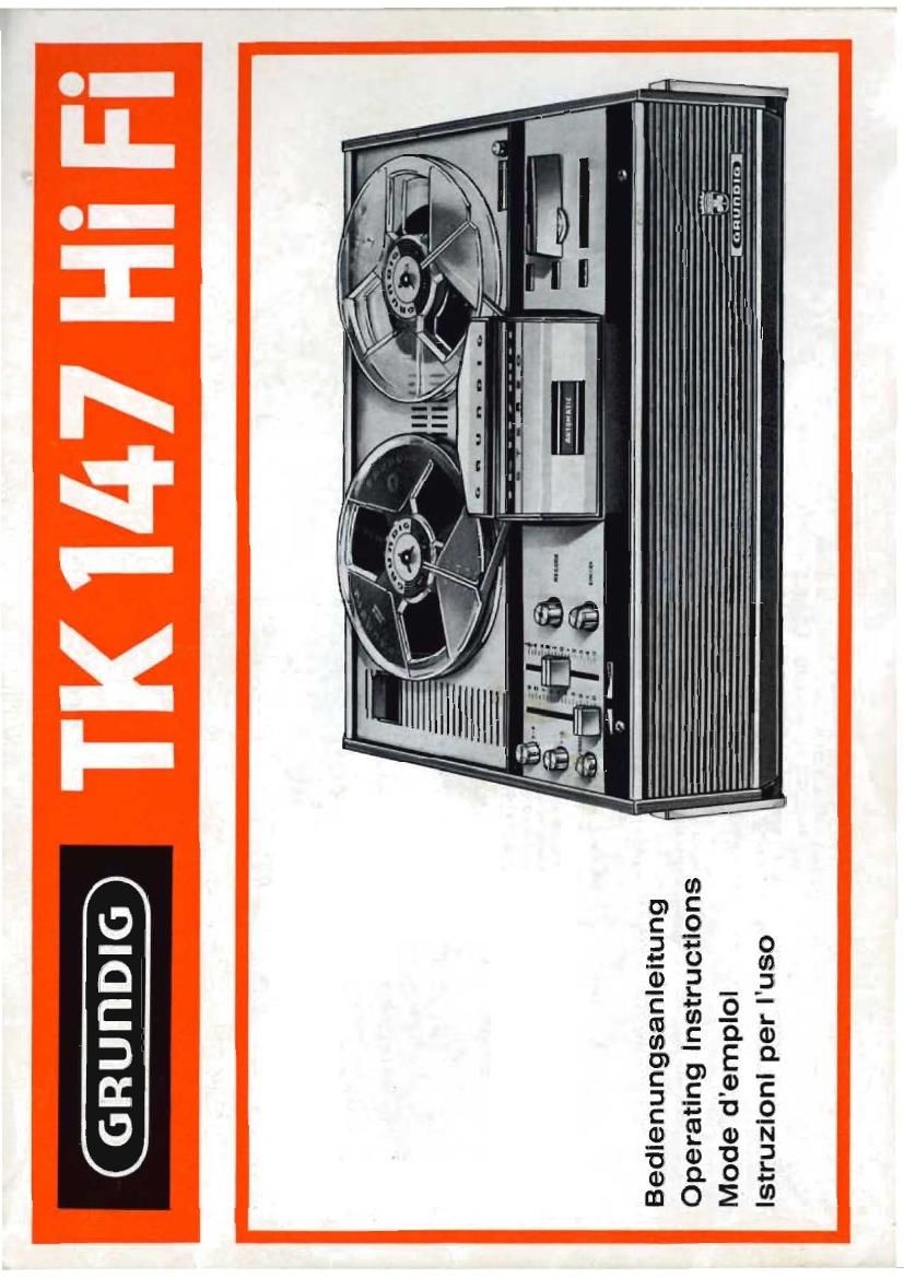 Grundig TK 147 Owners Manual