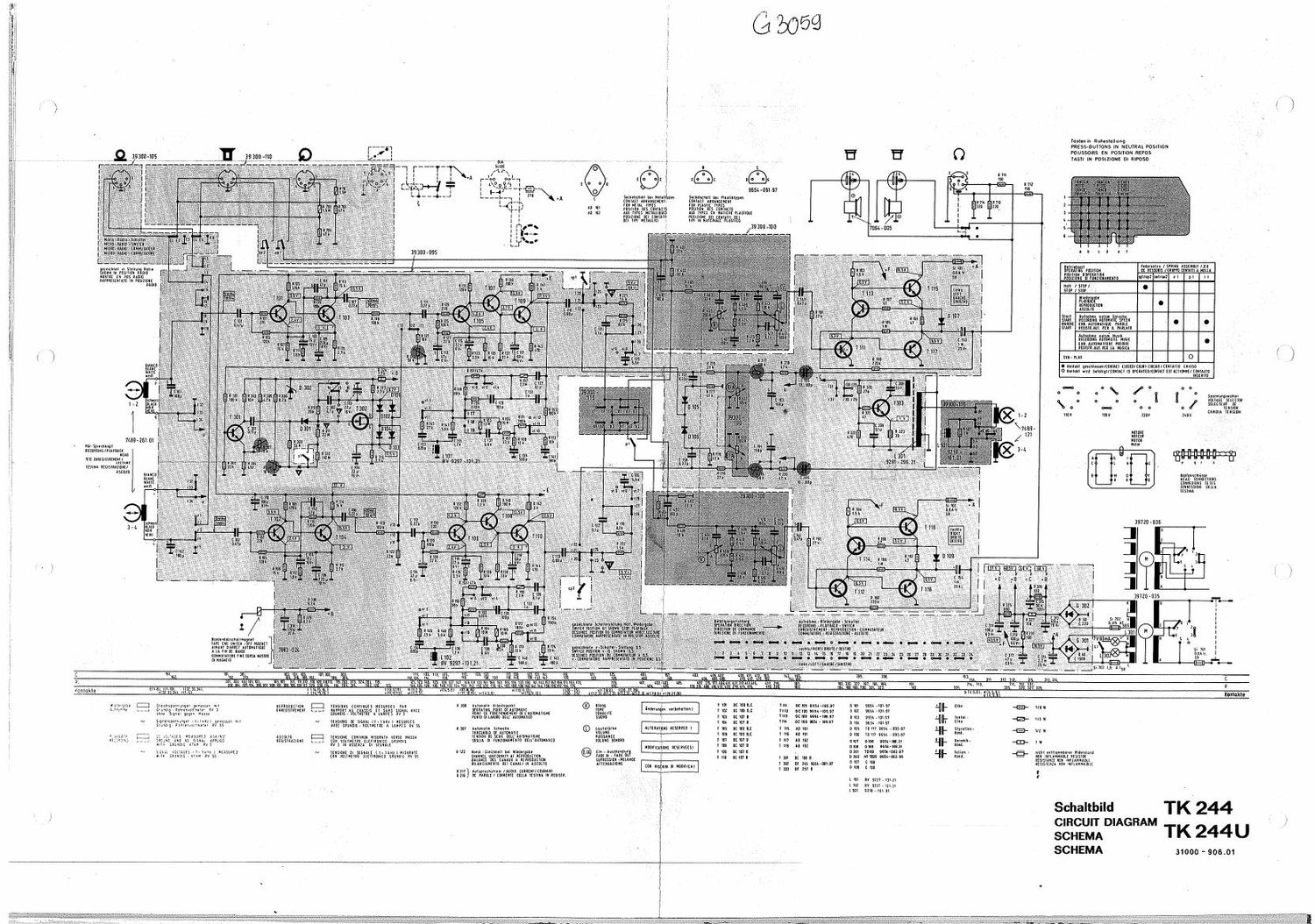 Grundig TK 244 Schematic