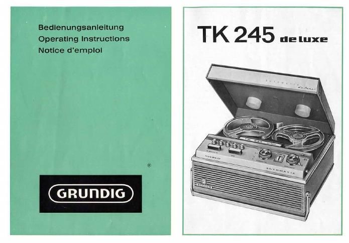 Grundig TK 245 de Luxe Owners Manual