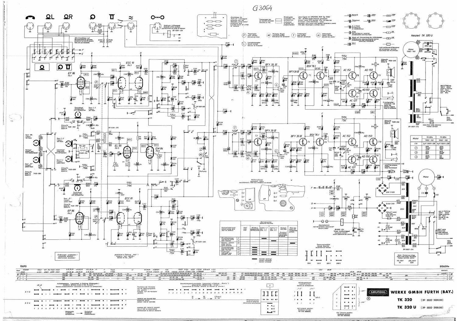 Grundig TK 320 Schematic