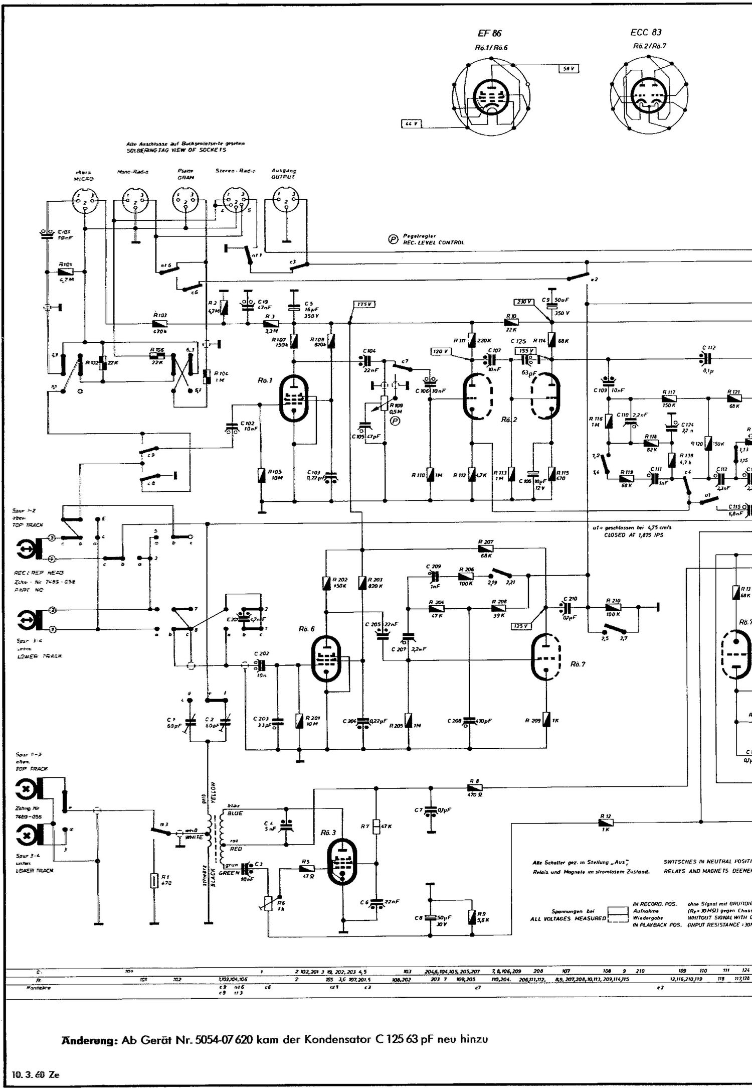 Grundig TK 54 Schematic