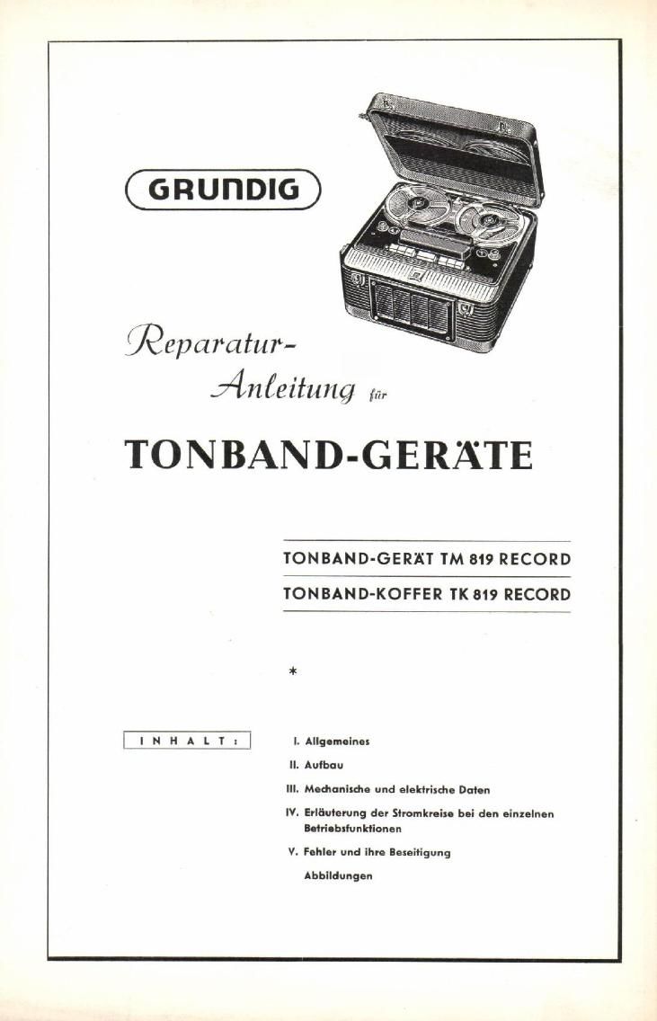 Grundig TK 819 Service Manual