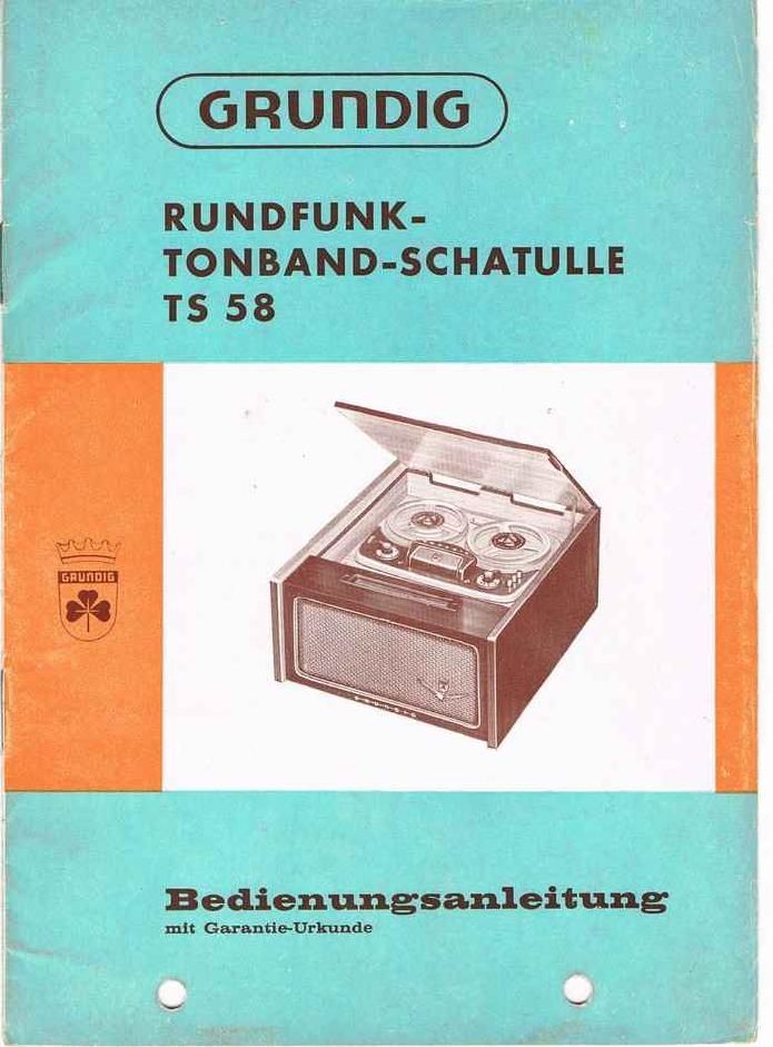 Grundig TS 58 Owners Manual