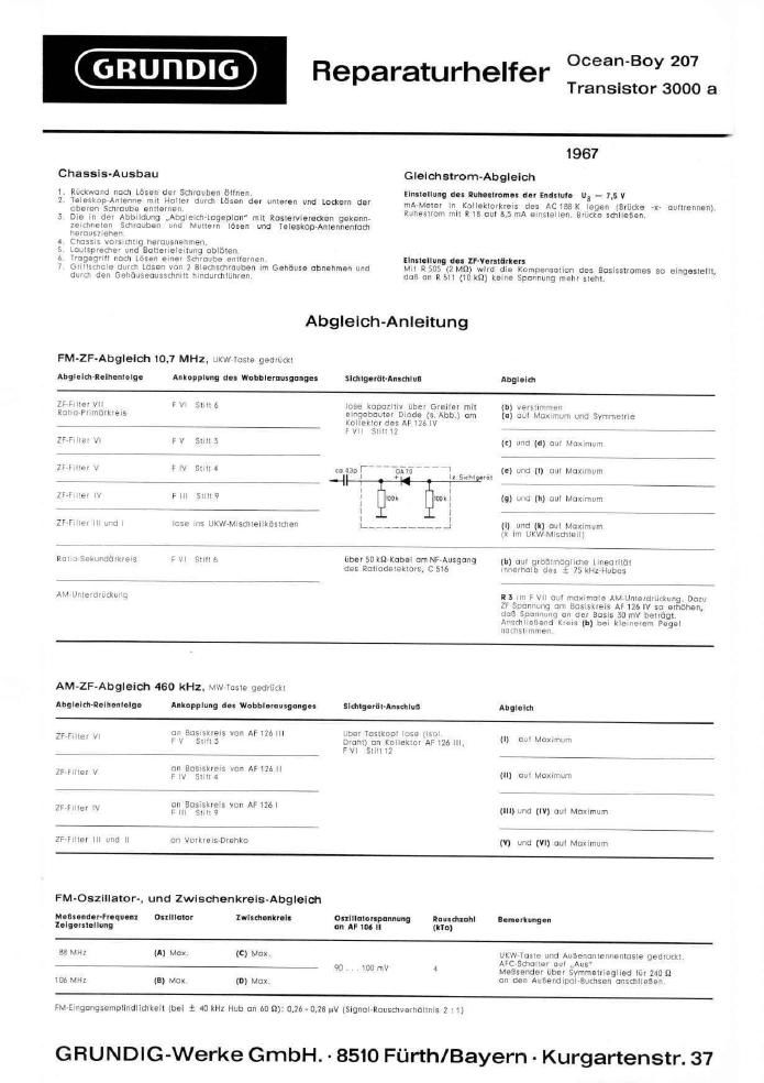 Grundig Transistor 3000 A Service Manual