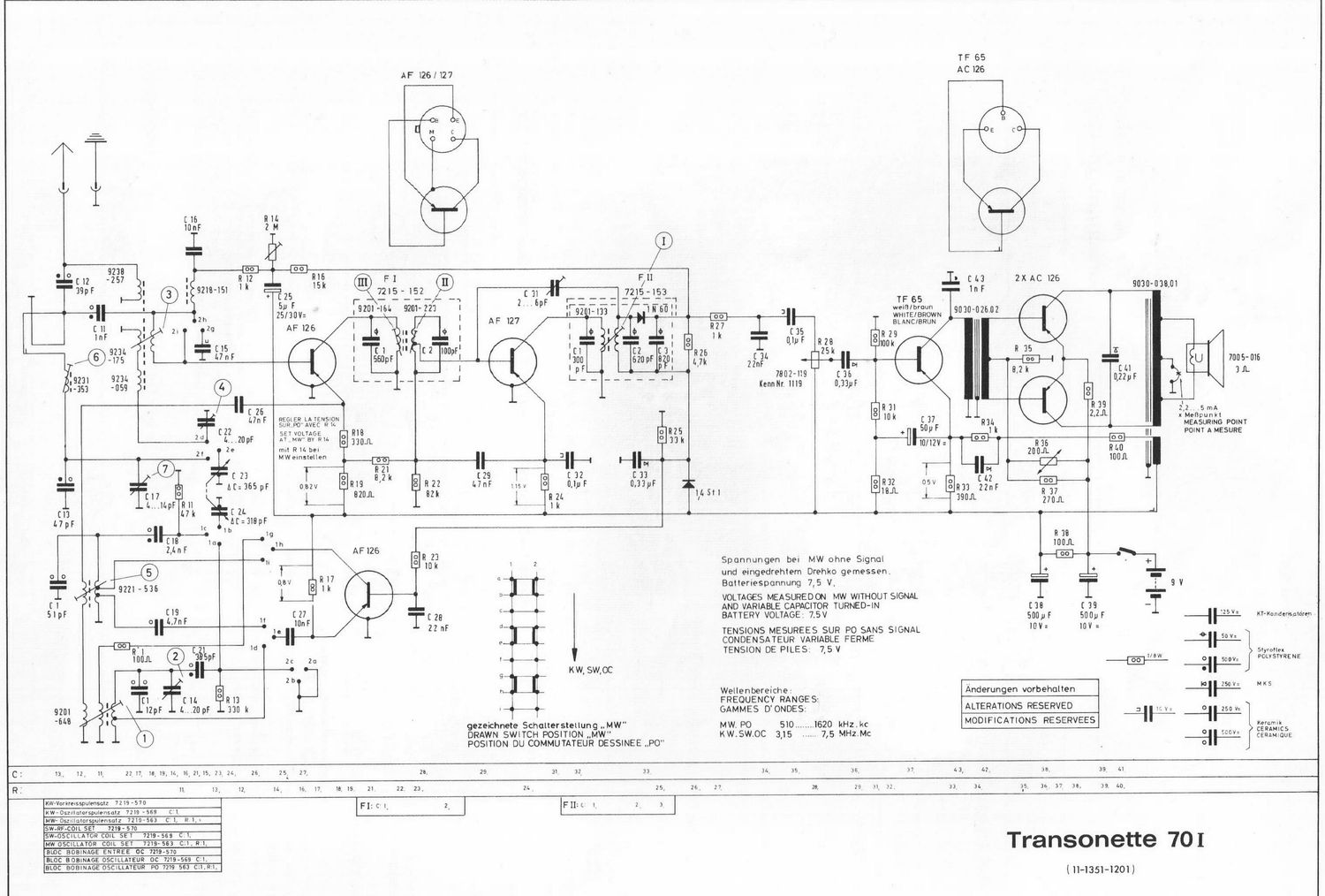 Grundig Transonette 70 I Schematic