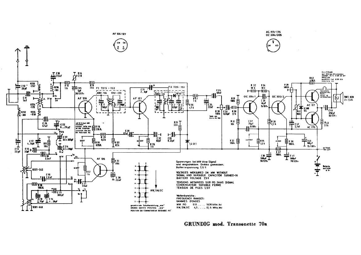 Grundig Transonette 70A Schematic