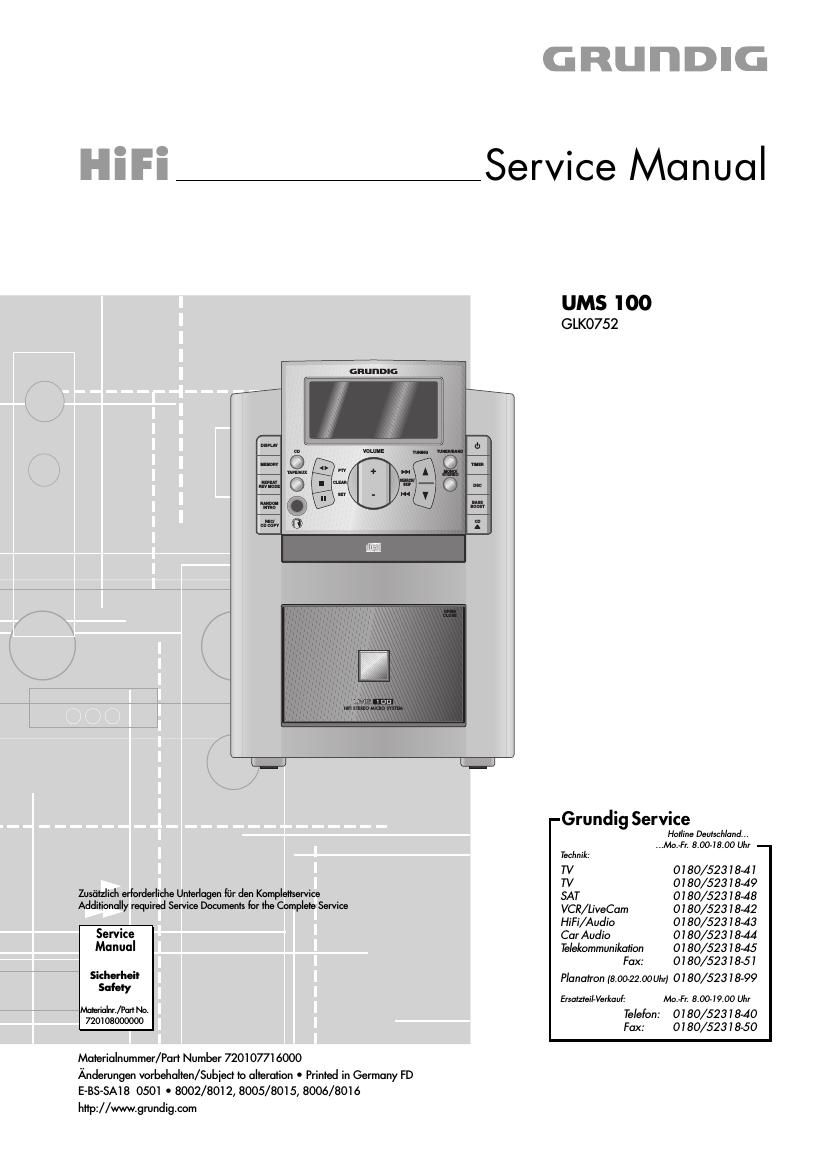 Grundig UMS 100 Service Manual