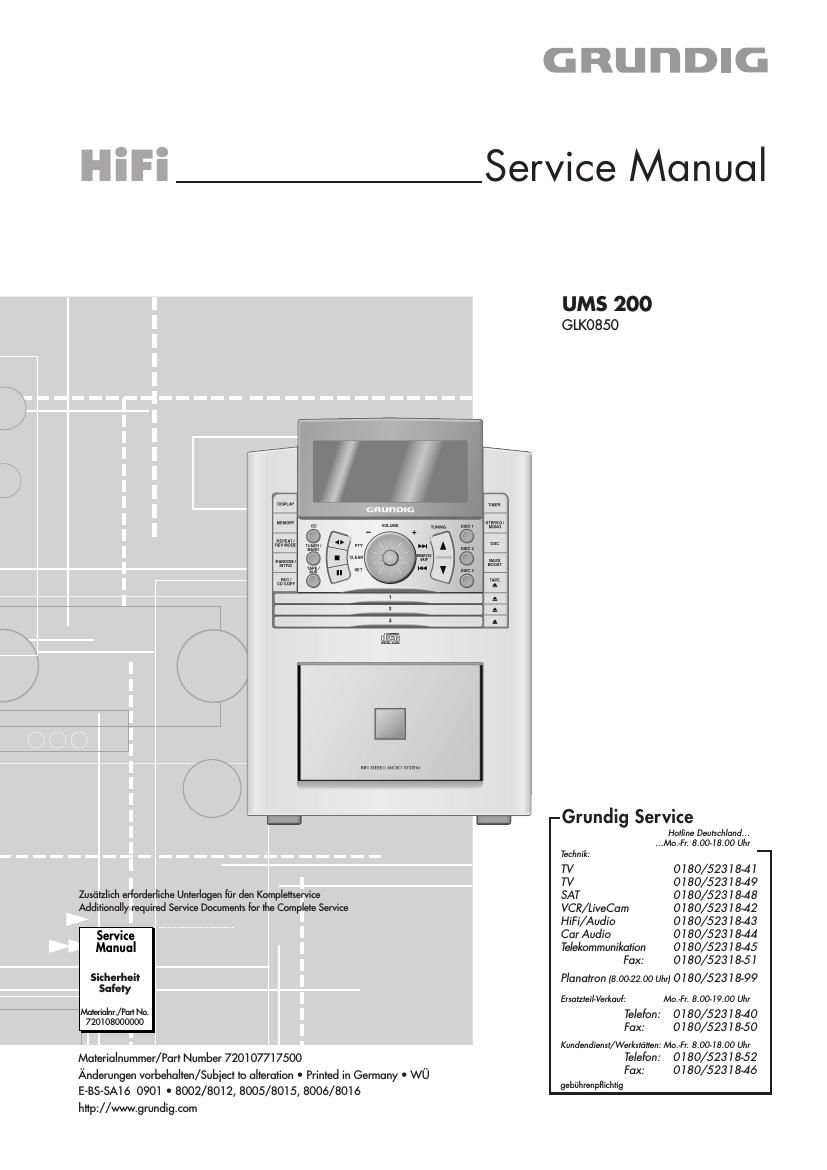 Grundig UMS 200 Service Manual