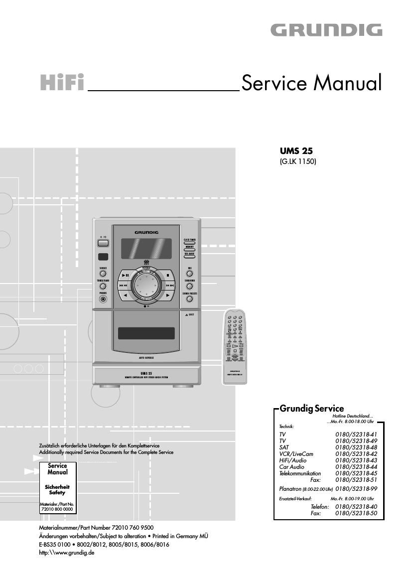 Grundig UMS 25 Service Manual