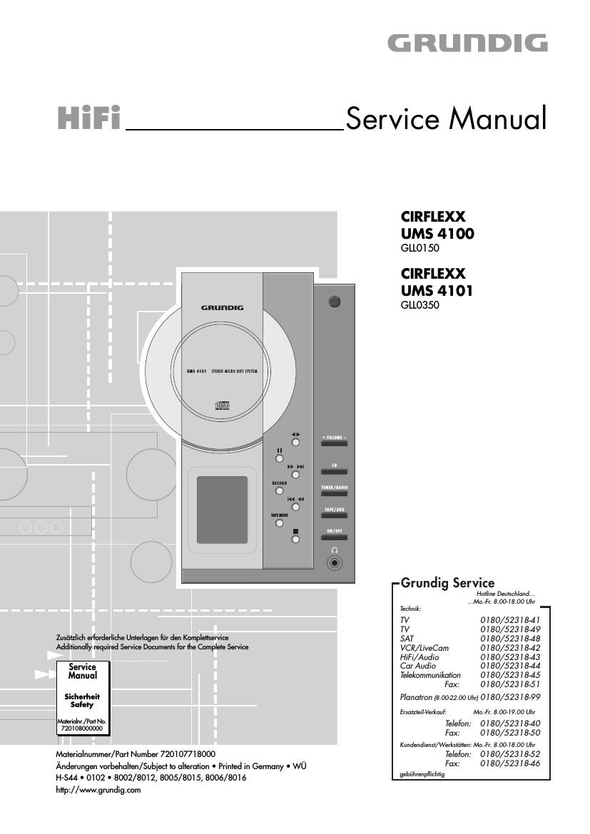 Grundig UMS 4100 UMS 4101 Service Manual