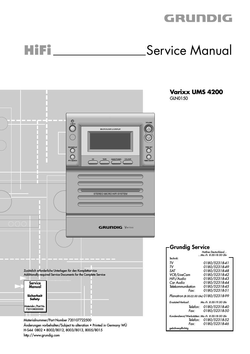 Grundig UMS 4200 Service Manual