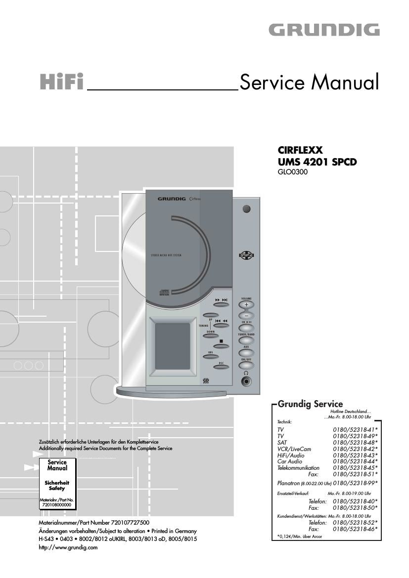 Grundig UMS 4201 SPCD Service Manual