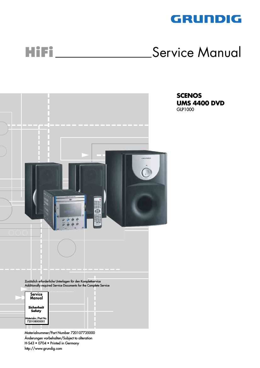 Grundig UMS 4400 DVD Service Manual