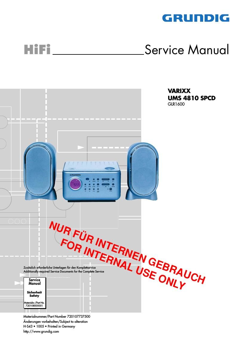 Grundig UMS 4810 SPCD Service Manual