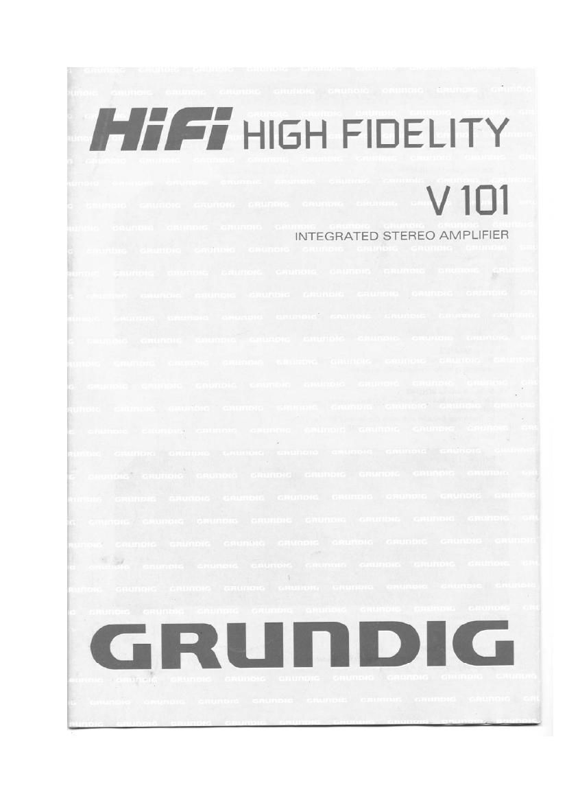 Grundig V 101 Owners Manual