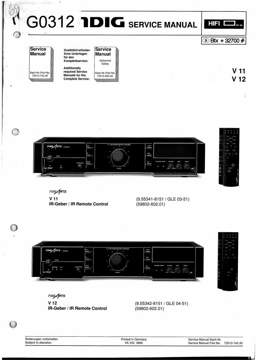 Grundig V 11 12 Service Manual