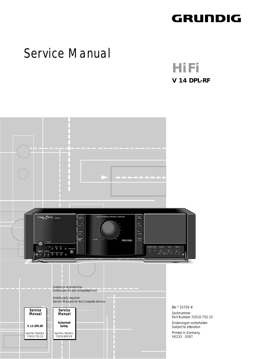 Grundig V 14 DPL Service Manual