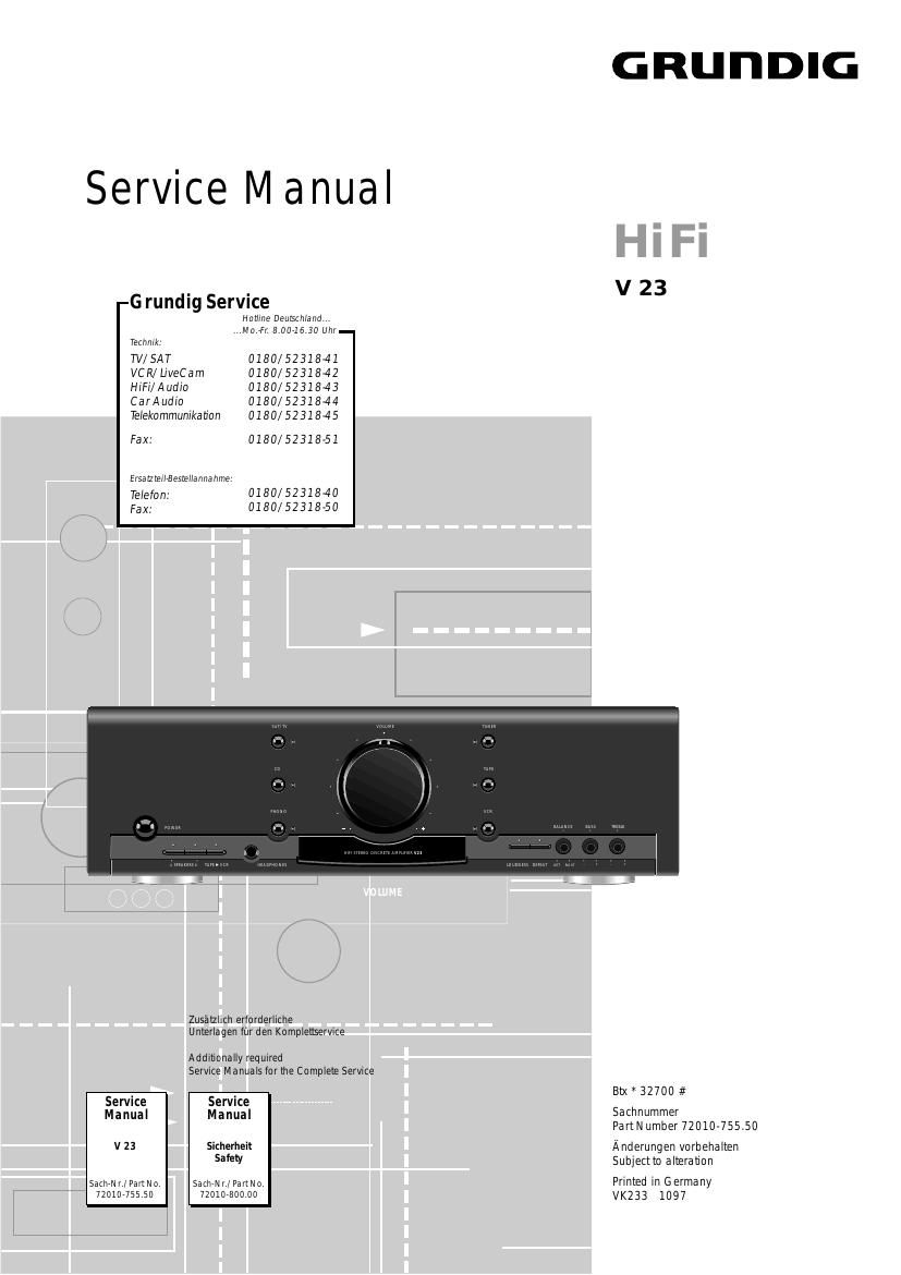 Grundig V 23 Service Manual