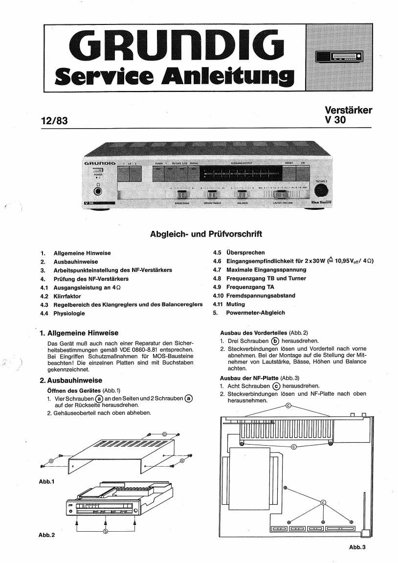 Grundig V 30 Schematics