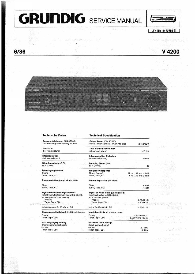 Grundig V 4200 Schematics