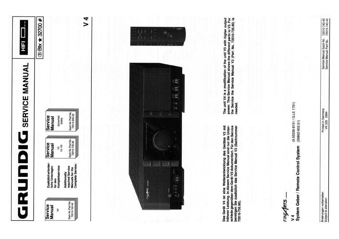 Grundig V4 Service Manual