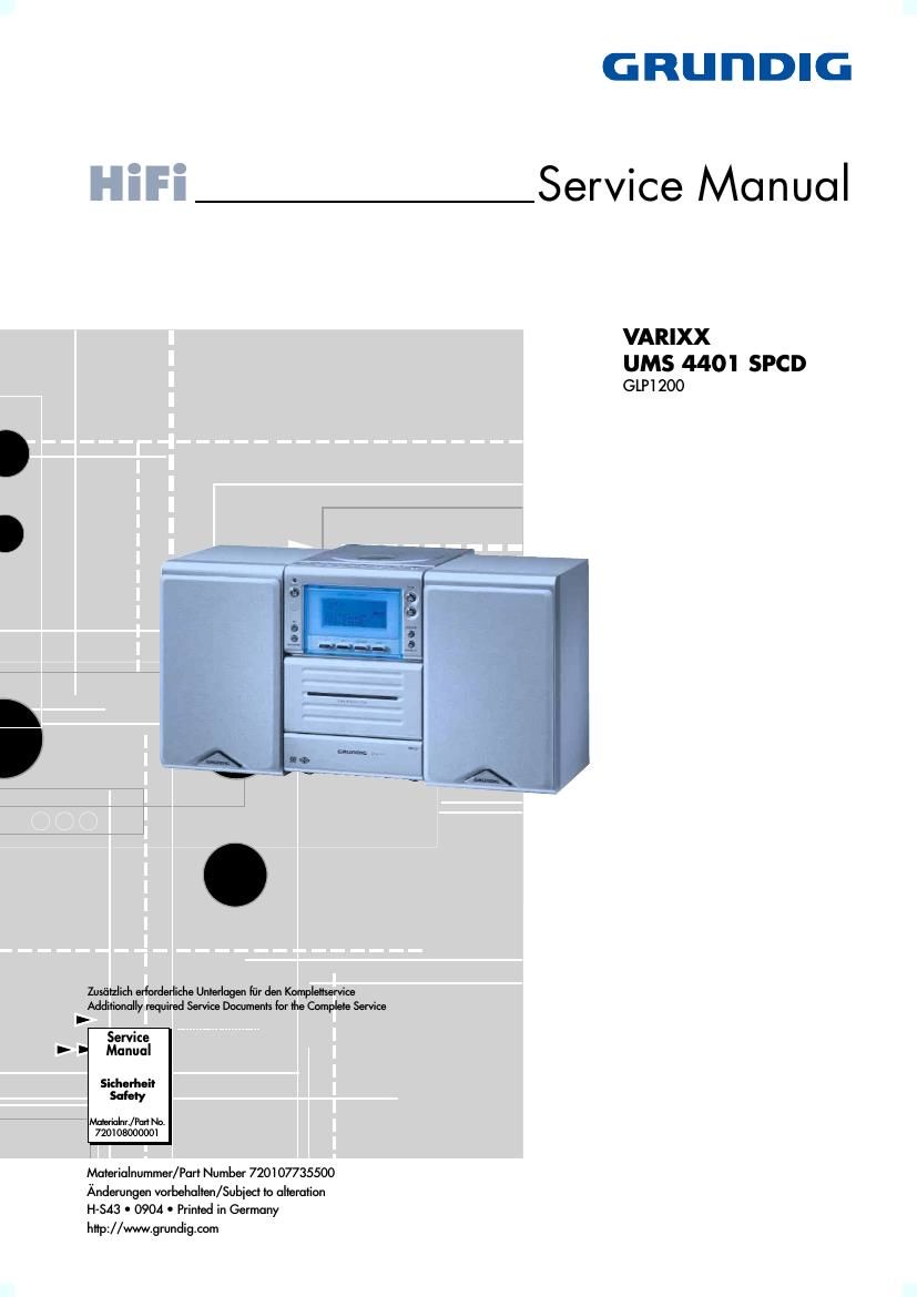 Grundig VARIX UMS 4401 SPCD Service Manual