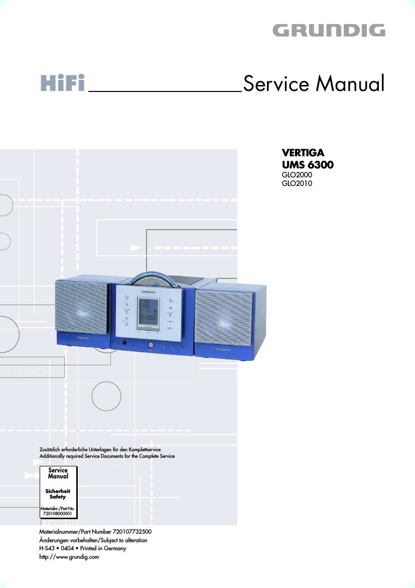 Grundig VERTIGA UMS 6300 Service Manual