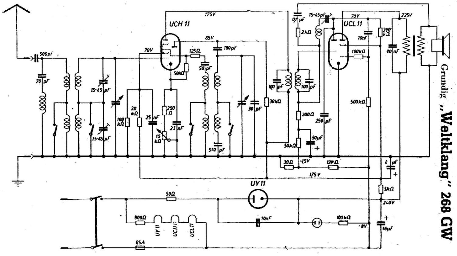 Grundig WELTKLANG 268 GW Schematic