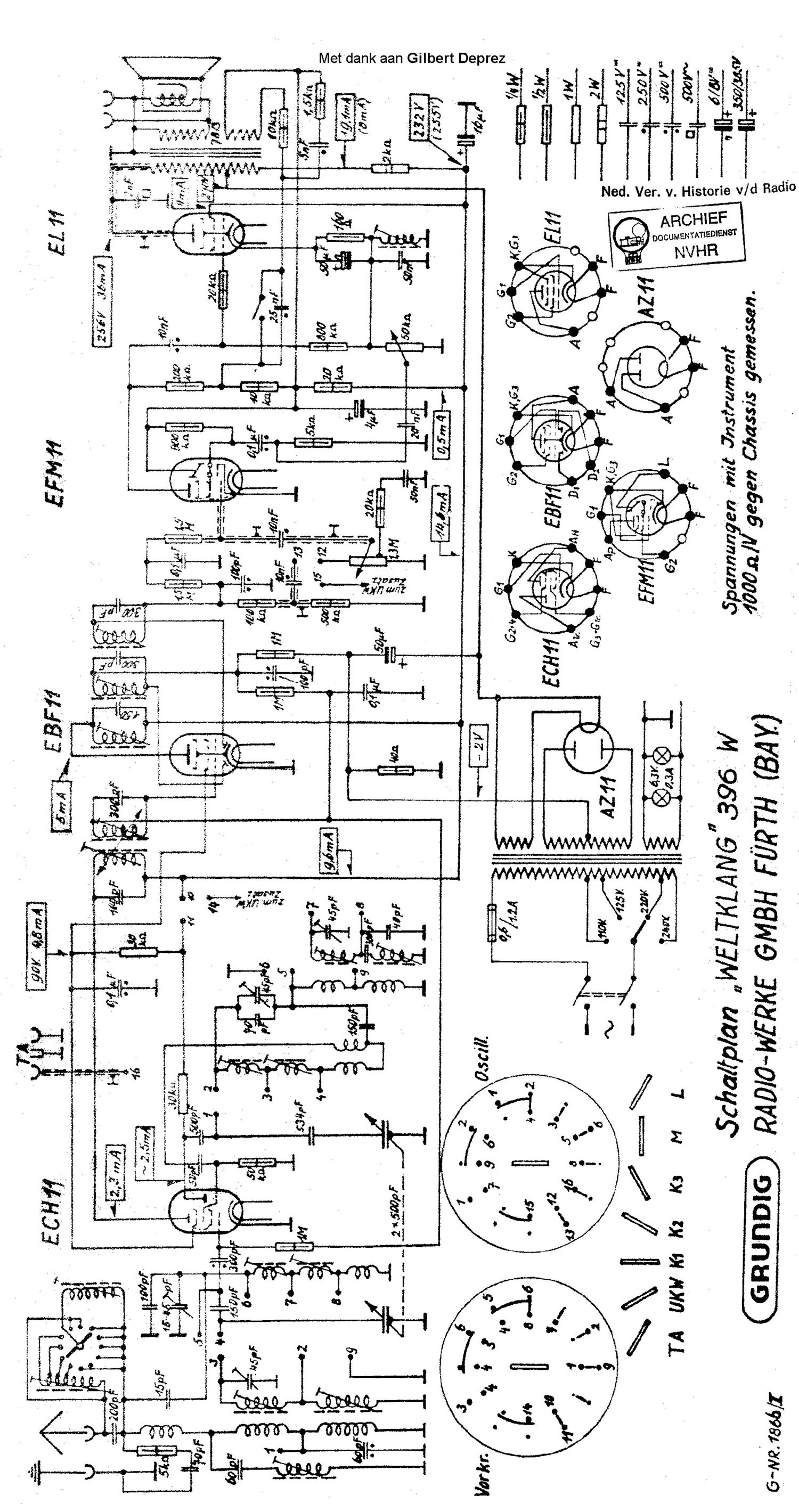 Grundig WELTKLANG 396 W Schematic