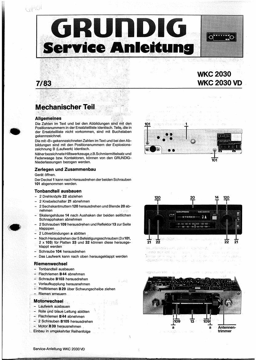 Grundig WKC 2030 Schematic