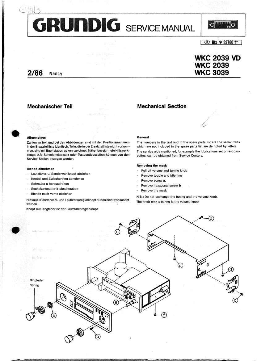 Grundig WKC 2039 WKC 2039 VD Schematic